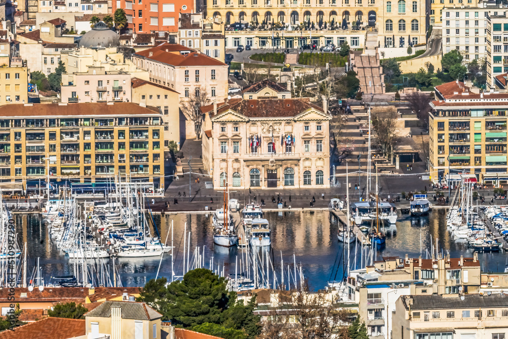 Hotel de Ville Town Hall Cityscape Harbors Marseille France