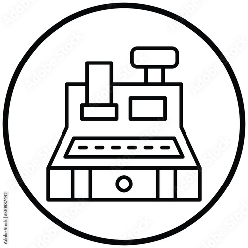 Cashier Machine Icon Style