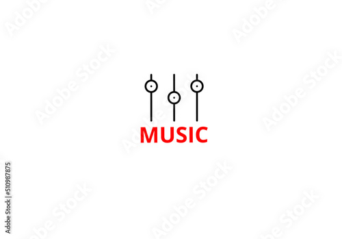 letter m music control logo icon. Preferences switcher. Music studio mixer console. Sound level control