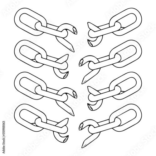 vector four broken chains concept