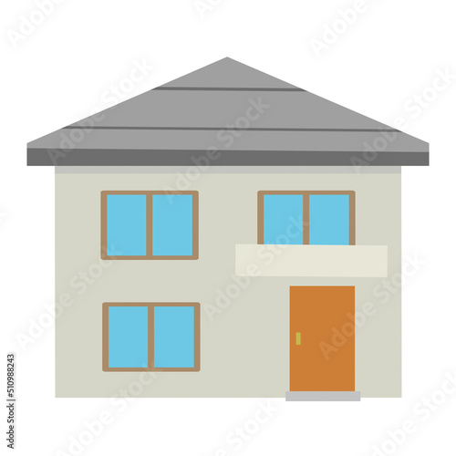 二階建ての家　アイコン　イラスト
