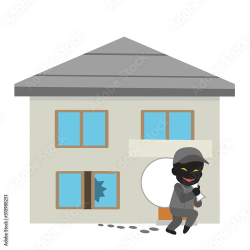 盗難の被害　二階建ての家　アイコン　イラスト
