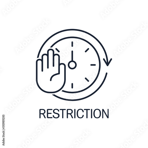 Temporary restriction.Vector linear icon isolated on white background.