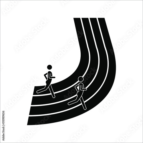 fast run icon. Running track field icon. vector illustration on white background