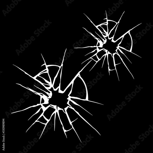 vector illustration of two broken glass