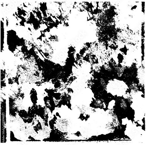 Black and white grunge. Abstract monochrome vector texture. Dirty chaotic pattern of scratches  cracks  stains. Surreal background