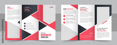 Corporate business trifold brochure template, Creative and Professional tri fold brochure vector design template