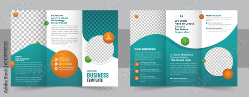 Corporate business trifold brochure template, Business trifold brochure annual report cover template