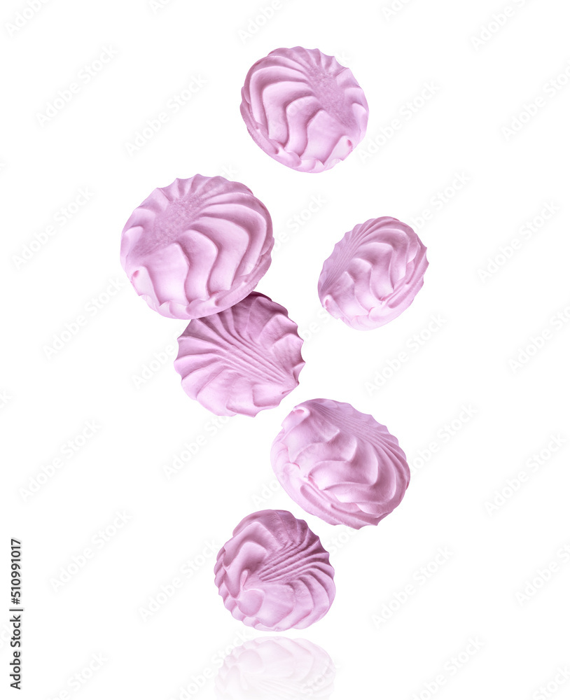 Ταπετσαρία Delicious purple zephyr in the air isolated on a white background
