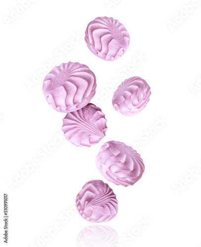 Εκτύπωση καμβά Delicious purple zephyr in the air isolated on a white background
