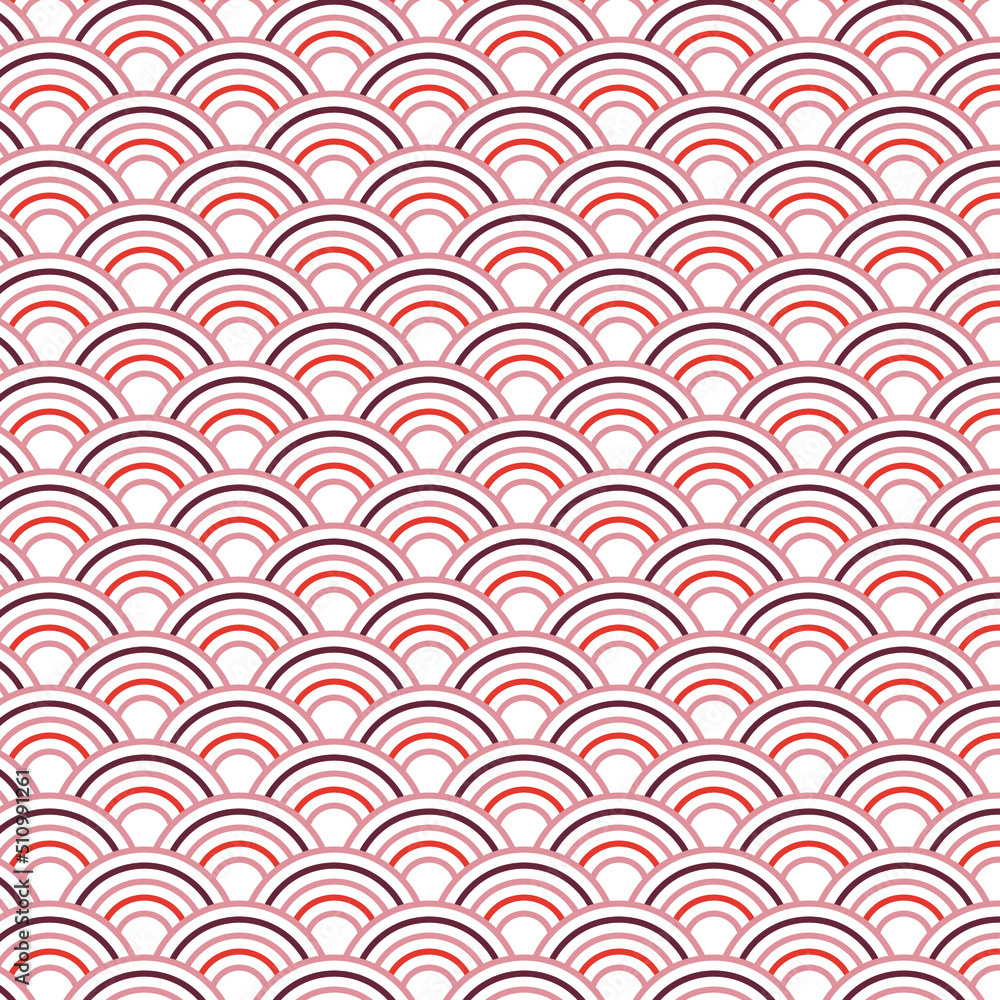 Ancient japanese pattern, Water wave circle style, Fish scale, Seamless pattern background. Ancient japanese pattern, Water wave circle style, Fish scale, Seamless pattern background.