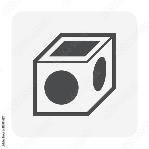 Precast concrete manhole product vector icon for access to cleaning by construction, install in stormwater, rainwater, wastewater or sewage drainage system by connection with sewer pipe, drain gutter.