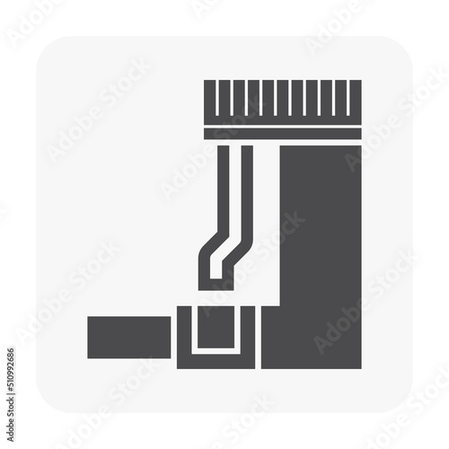 Drainage system vector icon consist of downsprout, diverter, grate, sewer pipe, manhole or catch basin for access, cleaning, maintenance and drain stormwater, rainwater, wastewater or sewage to gutter