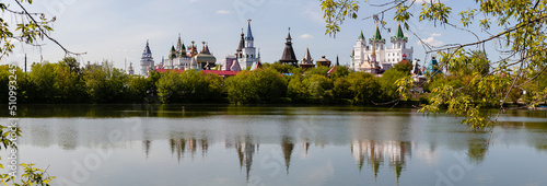 reflection of the Izmailovsky Kremlin in the water