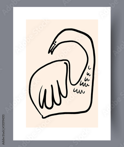 Scandinavian abstract wall art. Minimalistic art vector poster. Hand drawn minimalism design for interior. Printable bundle. Vector illustration. 