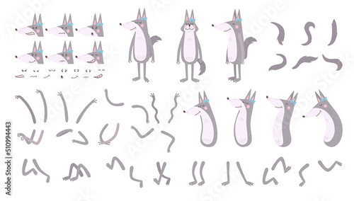 Wolf Character Cartoon Set