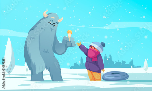 Cartoon Yeti Illustration
