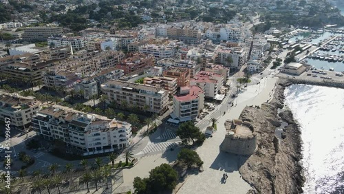 Aerial views from Moraira's coast. Drone video in Moraira, White Coast, Alicante, Spain. Les platgetes, Moraira. 
