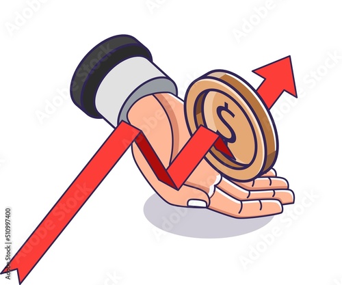 Ribbon through the dollar bill in hand