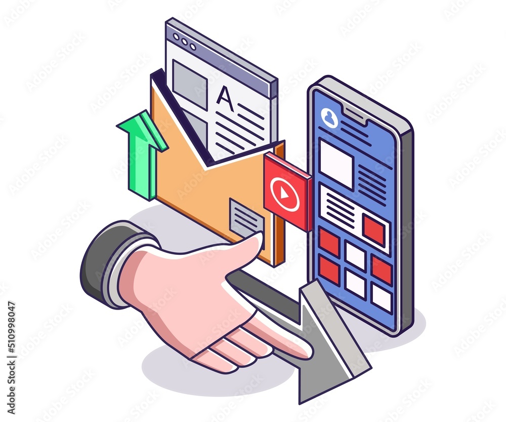 Email data sending button arrow Email data sending button arrow