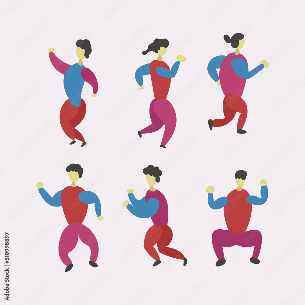 Obraz premium set of people in flat design, good for element design like as web, poster, etc
