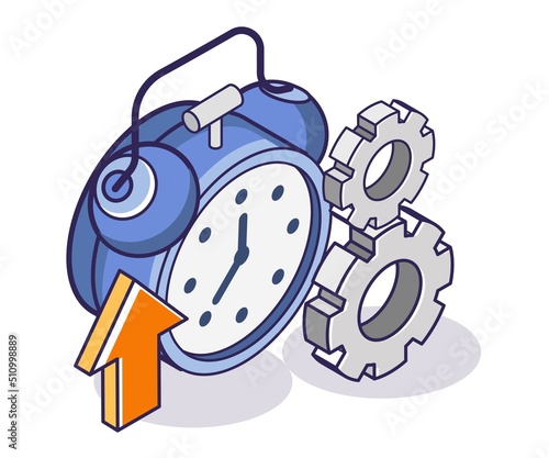 Alarm clock with up arrow