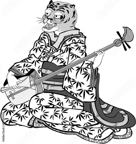 三味線を弾く虎　その1