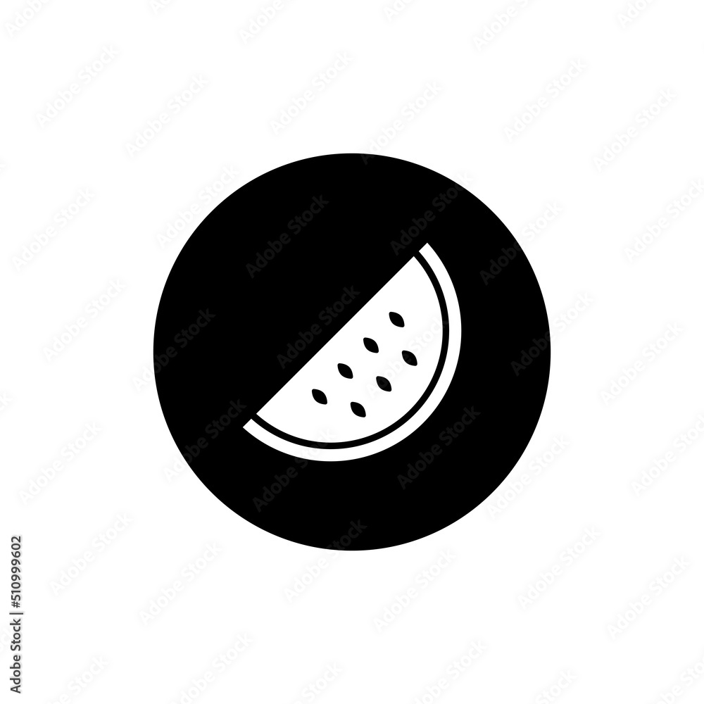 Watermelon icon in black round Watermelon icon in black round