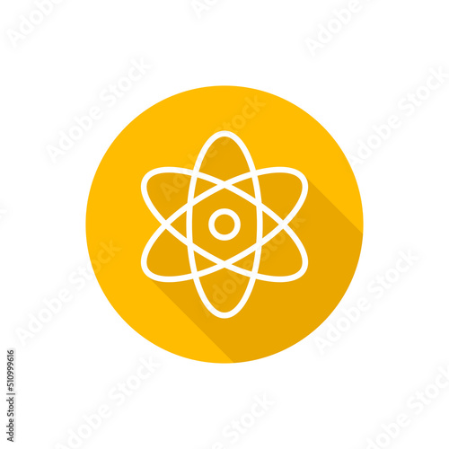 Atom flat icon with shadow