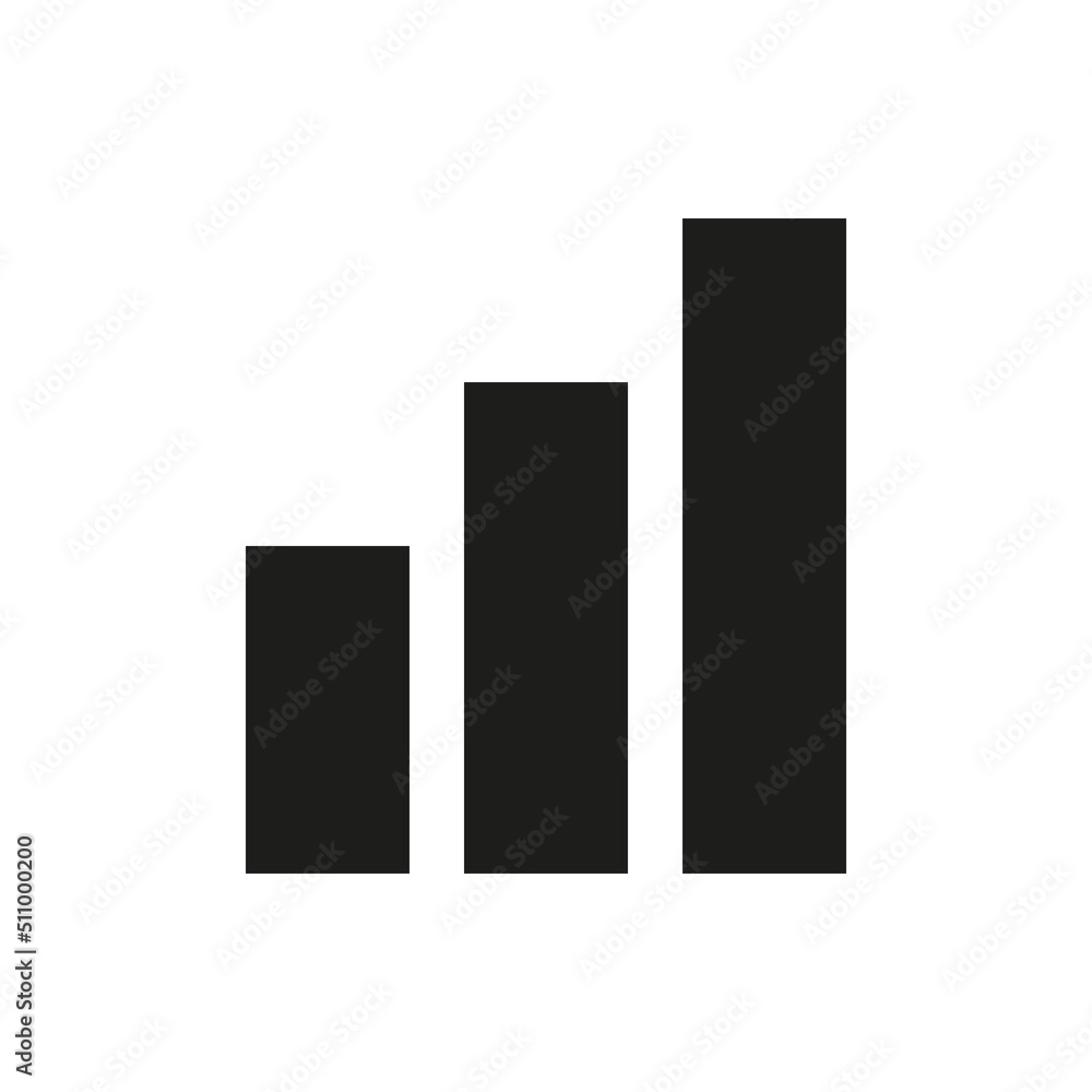 Chart bar solid icon. Financial growth glyph vector symbol. Chart bar solid icon. Financial growth glyph vector symbol.
