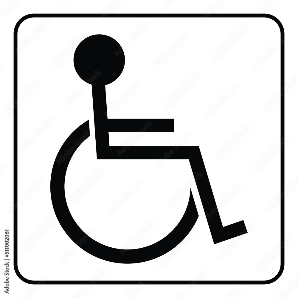 disabled icon, black and white, vector illustration disabled icon, black and white, vector illustration