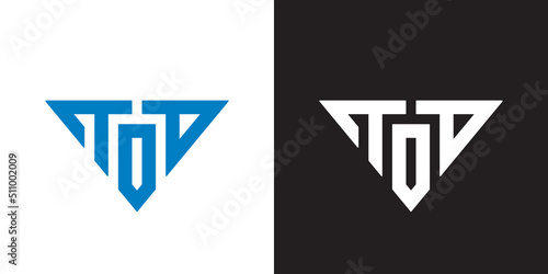 Initial letter TOD monogram logo, geometric alphabet logo vector
