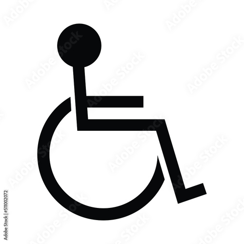 disabled icon, black and white, vector illustration 