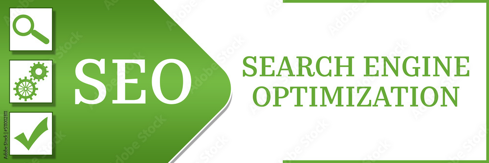 SEO - Search Engine Optimization Green Symbols Left Text SEO - Search Engine Optimization Green Symbols Left Text