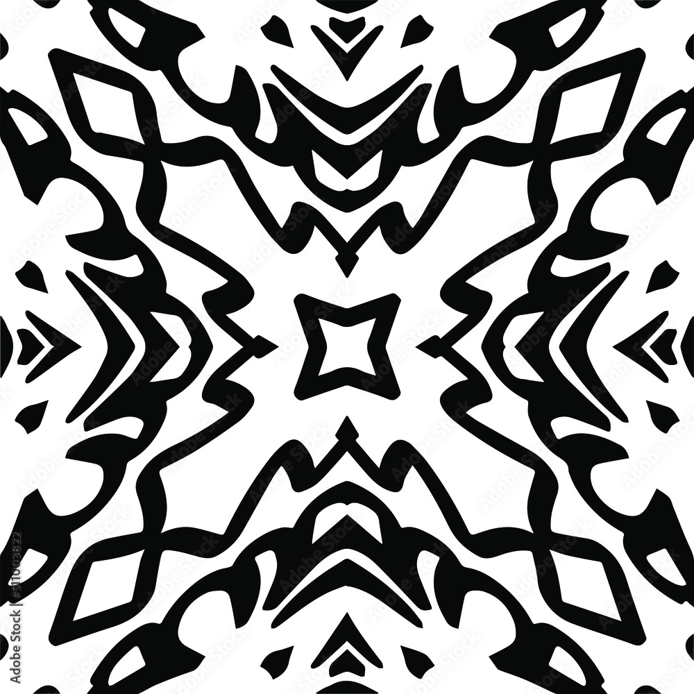 Abstract geometric seamless pattern. Black and white vector background. black mandala. Abstract geometric seamless pattern. Black and white vector background. black mandala.