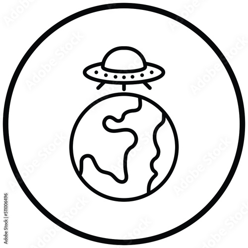 UFO Earth Icon Style