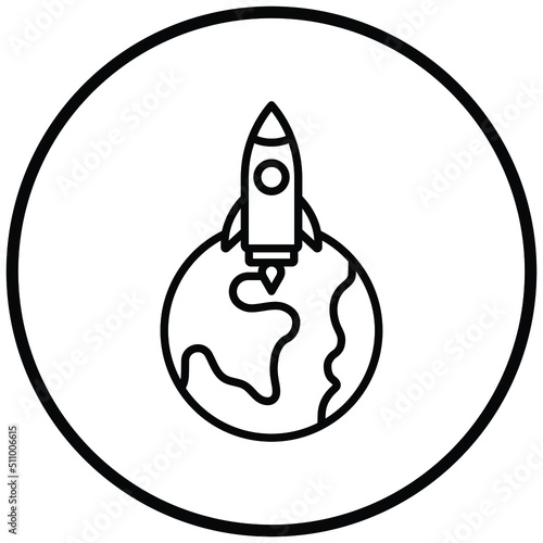 Rocket Earth Icon Style