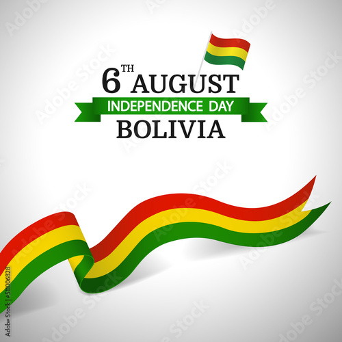 Vector Illustration of  Bolivia Independence Day. Ribbon
