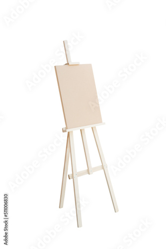 Canvas Painting stand wooden easel Art supply isolated, Mock up © sosiukin