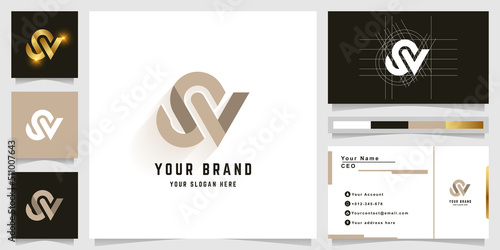 Letter SV or SN monogram logo