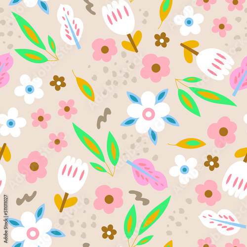 Seamless floral pattern. Cute pattern in small flower. Seamless pattern vector design for fashion, fabric, wallpaper, etc.