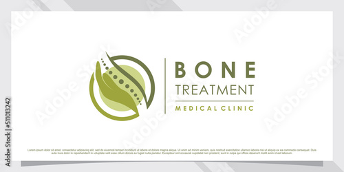 Bone treatment logo design illustration for massage with creative concept Premium Vector