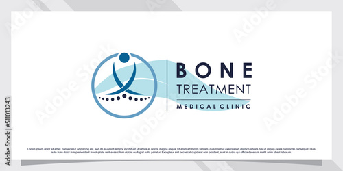 Bone treatment logo design illustration for massage with creative concept Premium Vector