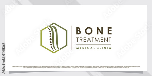 Bone treatment logo design illustration for massage with creative concept Premium Vector