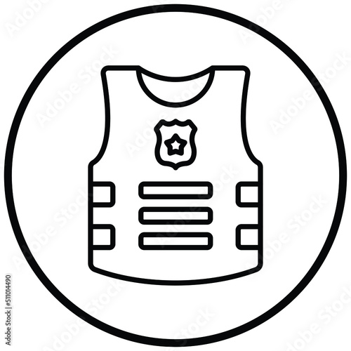 Bulletproof Vest Icon Style