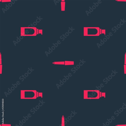 Set Spray can for hairspray and Nail file on seamless pattern. Vector