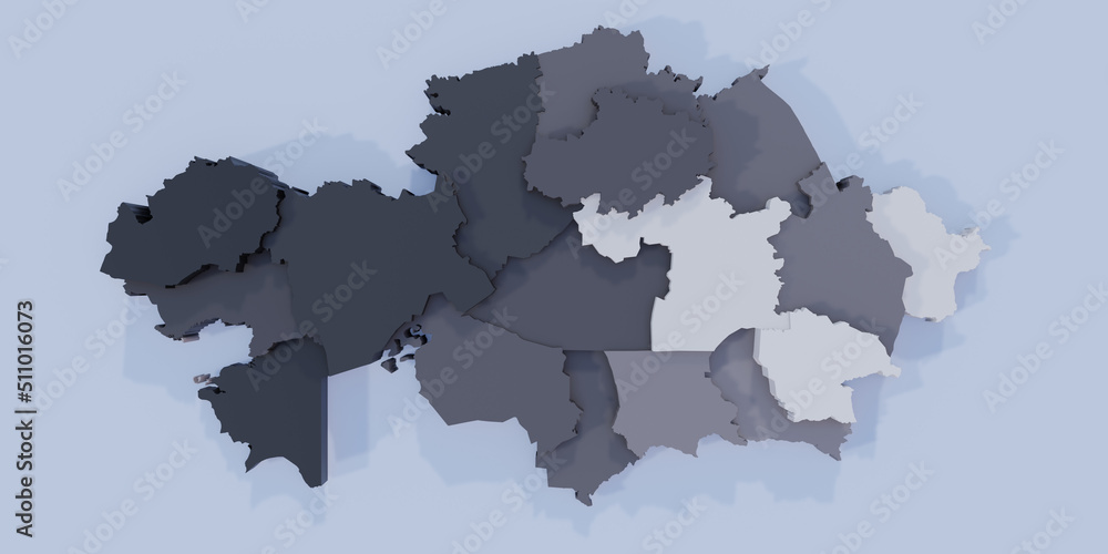 Fototapeta premium A stylized rendering of the Kazakhstan map conveying the modern digital age and its emphasis on global connectivity among people