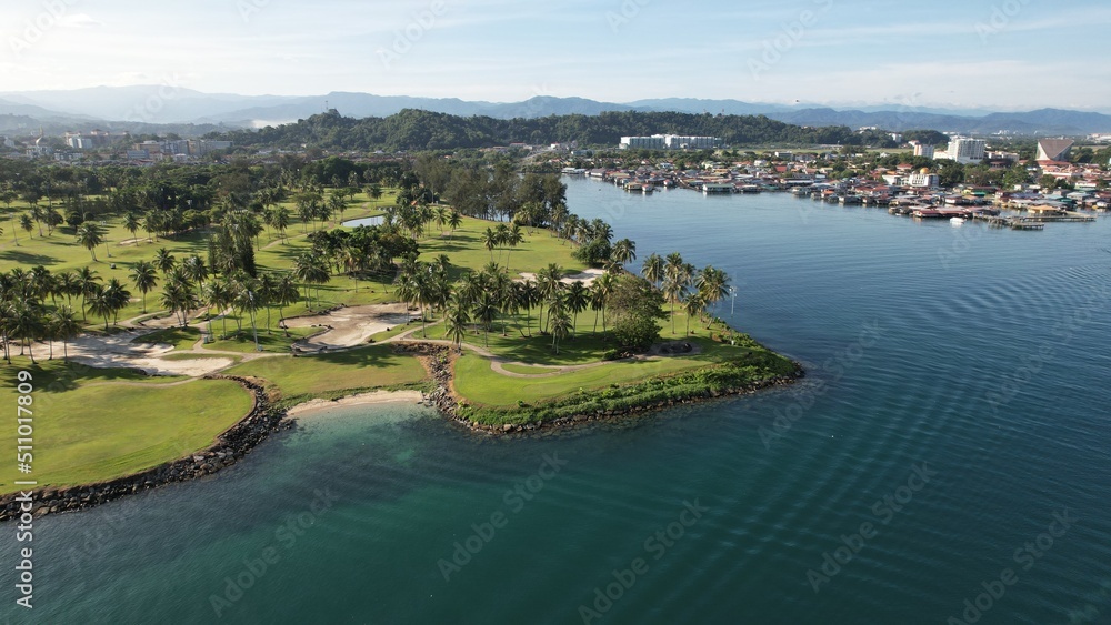 Kota Kinabalu, Sabah Malaysia – June 15, 2022: The Sutera Harbour, Resorts and Marina Bay