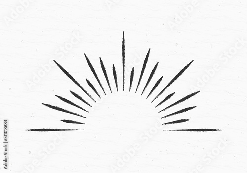 Sunburst icon. Half circle sun burst or starburst collection isolated on the grunge background. Vector illustration.