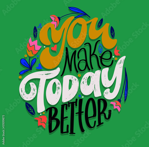 Cute hand drawn doodle lettering postcard. Lettering art for poster, banner, web, t-shirt design.